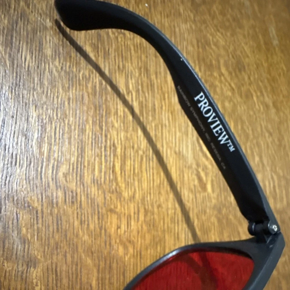 PROVIEW Color Correcting 3D Glasses Red Blue Lens Black Wayfarer Plastic Frame